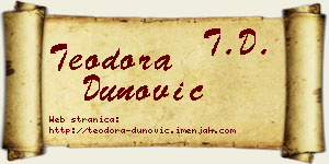 Teodora Dunović vizit kartica